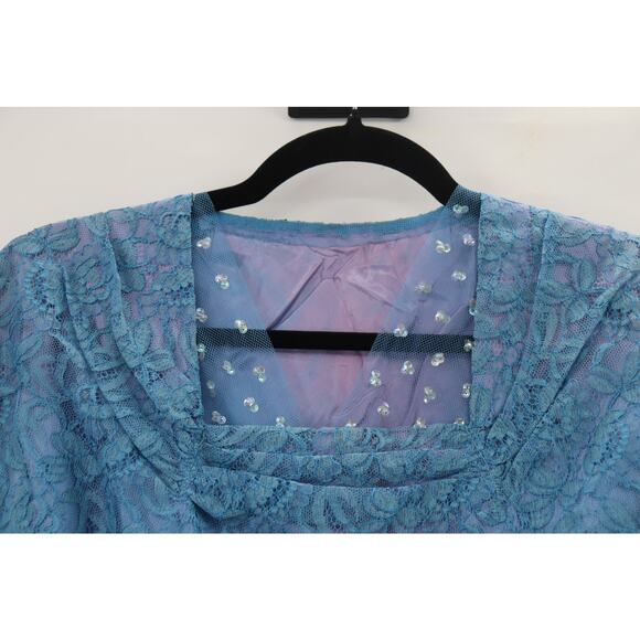 Vintage 1960s Blue Prom Dress - Picture 3 of 10